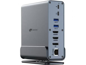 Docking USB Tipo-C Leotec LEDS06 com 5xUSB, 2xUSB Tipo-C, 1xUSB Tipo-C PD, 1xDisplayPort, 2xHDMI 4K, 1xRJ45, 1xJack 3.5, 1xLector de Cartões