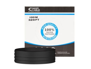 Bobina de Cabo RJ45 para Exterior UTP Nanocable 10.20.0502-EXT-BK Cat.6/ 100m/ Im permeável - Preto