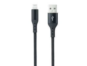 CABLE LIGHTNING A USB 2.0 1 M NEGRO MALLADO NANOCABLE - Preto