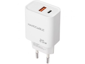 Comprar Carregador de Pared Nanocable - 20W - 1xUSB/1xUSB Tipo-C Carregador de Pared Nanocable - 20W - 1xUSB/1xUSB Tipo-C