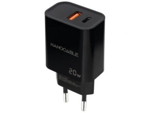Comprar Carregador de Pared Nanocable 10.10.2008/ 1xUSB/ 1xUSB Tipo-C/ 20W Carregador de Pared Nanocable 10.10.2008/ 1xUSB/ 1xUSB Tipo-C/ 20W