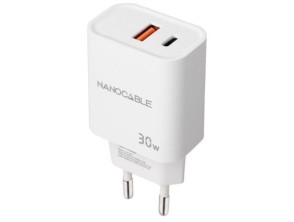 Comprar Carregador de Pared Nanocable 30W com 1xUSB e 1xUSB Tipo-C Carregador de Pared Nanocable 30W com 1xUSB e 1xUSB Tipo-C