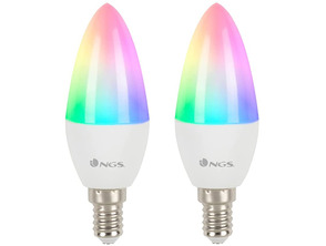 Bombilla NGS Smart WiFi LED Bulb Gleam 514C Casquillo E14 5W/500 Lúmenes 2 Uds