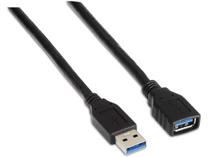 Cabo Extensor USB (A) a USB (A) 3,0 Aisens 1m Negro
