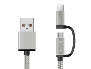 Comprar Cabo Micro USB + Adaptador USB Tipo C X-One - Prata Cabo Micro USB + Adaptador USB Tipo C X-One - Prata
