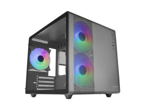 CAIXA MICROATX CUBE GAMING MARS GAMING MC400 NEGRO FRONTAL MESH 3 VENTILADORES RGB 120mm