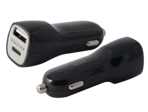 Comprar Carregador De Carro 2 USB KSIX 4A USB + USB TIPO C Preto Carregador De Carro 2 USB KSIX 4A USB + USB TIPO C Preto