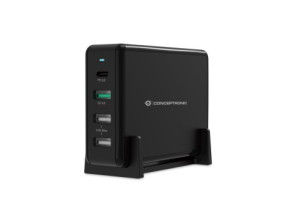 Carregador de Sobremesa Conceptronic Quick Charge PD 65W - 4 Portos USB-C e USB-A