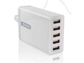 Comprar CARREGADOR RED 5 USB KSIX 8A BRANCO CARREGADOR RED 5 USB KSIX 8A BRANCO