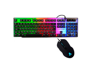 Combo The G-Lab Teclado Keyz Neon   Mouse Kult Helium