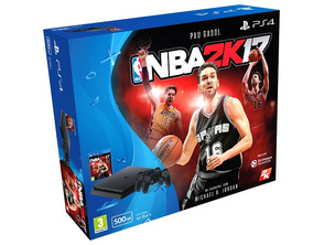 Comprar Playstation 4 Slim (500Gb) + NBA 2K17 + 2 Dual Shock V2 Handles Playstation 4 Slim (500Gb) + NBA 2K17 + 2 Dual Shock V2 Handles