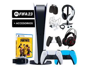 Comprar Consola Playstation 5 (Digital) + Fifa 23 + Fortnite + Dualsense + Accesorios Consola Playstation 5 (Digital) + Fifa 23 + Fortnite + Dualsense + Accesorios