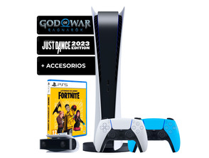 Comprar Consola Playstation 5 Digital + Just Dance 2023 + Fortnite + God of War + Mando + Accesorios Consola Playstation 5 Digital + Just Dance 2023 + Fortnite + God of War + Mando + Accesorios