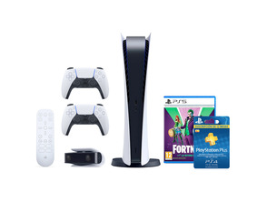 Comprar Consola Playstation 5 Digital + Mando + Accesorios + Fornite: La cana Risa Consola Playstation 5 Digital + Mando + Accesorios + Fornite: La cana Risa