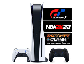 Comprar Consola PS5 + 2 Mandos + GT7 + NBA 2K23 + Ratchet & Clank Consola PS5 + 2 Mandos + GT7 + NBA 2K23 + Ratchet & Clank