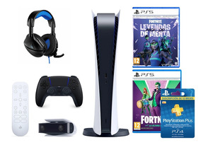 Comprar Consola PS5 Digital + Fortnite + 12 Meses PSN + Dualsense + Accesorios Consola PS5 Digital + Fortnite + 12 Meses PSN + Dualsense + Accesorios