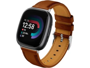 Correia de Cuero Fitbit Versa 3 / Versa 4 em Marrón - CROCOCASE