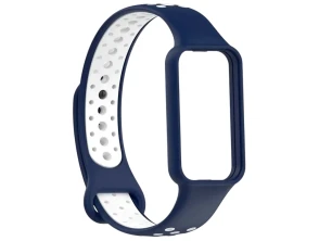 Correia Azul+Blanco Dual Color para Amazfit Band 7 - Marca CROCOCASE