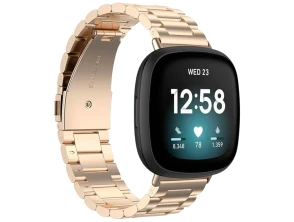 Correia Metal Eslabones Fitbit Versa 3 e Versa 4 - Cor Champán - CROCOCASE