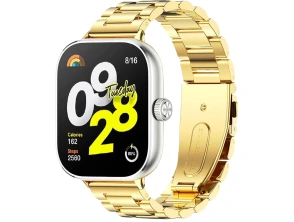 Correa Metal Eslabões Xiaomi Mi Smart Band 9 Pro / Band 8 Pro / Redmi Watch 4 / Redmi Watch 5 / Redmi Watch 6 / Xiaomi Smart Band 10 Pro Dorado