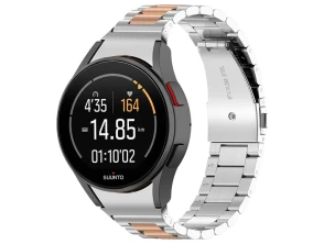 Correia Metal Eslabões Samsung Galaxy Watch 4/5/6 - Prata e Dourado Rosa