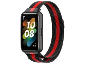 Comprar Correa Huawei Band 7 Milanesa Magnética Racing Preto e Vermelho - CROCOCASE Correa Huawei Band 7 Milanesa Magnética Racing Preto e Vermelho - CROCOCASE