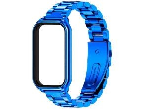 Correia Metal Xiaomi Mi Smart Band 8 Active / Redmi Smart Band 2 Azul - Eslabões