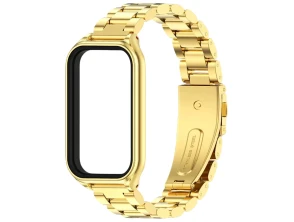Correa Metal Eslabões Xiaomi Mi Smart Band 8 Active / Redmi Smart Band 2 Dourado - CROCOCASE