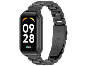 Correa Metal Eslabões Xiaomi Mi Smart Band 8 Active Redmi Smart Band 2 Negro - CROCOCASE