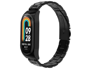 Correia Metal Eslabões Xiaomi Mi Smart Band 9 e 8 - Preto