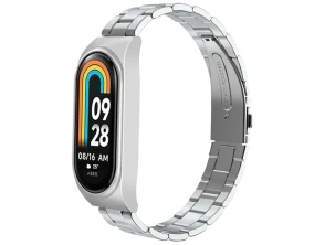 Correia de Metal Eslabões Xiaomi Mi Smart Band 9 / Mi Smart Band 8 Prata - CROCOCASE