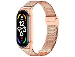 Comprar Correa Xiaomi Smart Band 7 Milanesa Clip Dorado Rosa - CROCOCASE Correa Xiaomi Smart Band 7 Milanesa Clip Dorado Rosa - CROCOCASE