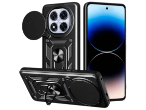 Capa Armadura Militar Xiaomi Redmi Note 14 Pro 5G / Pouco X7 5G - Proteção Câmera, Suporte Metálico, Anel Negro