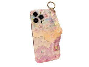 Tapa Floral e Mariposas com Pulseira iPhone 16 - CROCOCASE