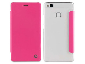 Folio Case Pink with Transparent Back Cover Huawei P9 Lite Muvit