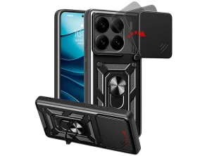 Capa Armadura Militar Xiaomi 15 5G - Proteção de Câmara, Suporte Metálico e Anel Negro