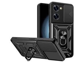 Capa Armadura Militar Xiaomi Pouco X7 Pro 5G - Proteção Câmera e Suporte Metálico Anel Negro