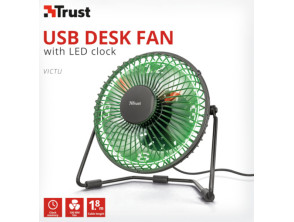 Trust Ventilador USB de Escritor com Relógio LED - Trust Victu