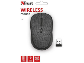 TRUST WIRELESS MOUSE YVI - BLACK TEJIDO (NEGRO) (SENSOR OPTICO DE 800 - 1.600 PPP REALES)