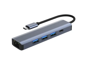 Comprar Houve USB 5 em 1 Tipo-C/USB 3.0+Tipo C 100W+RJ45 Gris BYL-2302 Houve USB 5 em 1 Tipo-C/USB 3.0+Tipo C 100W+RJ45 Gris BYL-2302