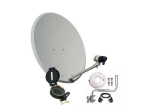 Antena 80cm + LNB + Localizador de satélite + Instalação Kit