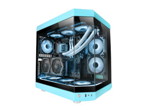 CAIXA ATX Semitorre Gaming Mars Gaming MC3T Azul - Vista Panorámica 3 Painels de Cristal Templado