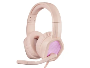 Headset Auriculares Mars Gaming MH320 Pink Hi-Fi Ultra-Bass 3D Jack 3.5mm Iluminação RGB Flow