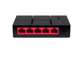Mercusys MS105G Switch 5 Portos Gigabit Plug & Play 10 Gbps Cor Preto/Rojo