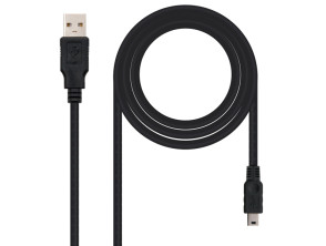 Cabo USB 2.0 Tipo A/M - Mini USB 5pin/M - 1.0m - Nanocable