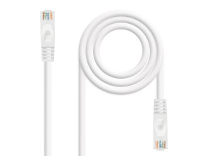 CABLE DE RED LATIGUILLO RJ45 UTP CAT6A AWG24 0.5 M BLANCO NANOCABLE