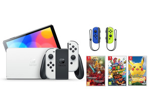 Comprar Nintendo Switch OLED (Blanca) + 3 Juegos + Joy Con Set (Azul/Amarillo) Nintendo Switch OLED (Blanca) + 3 Juegos + Joy Con Set (Azul/Amarillo)