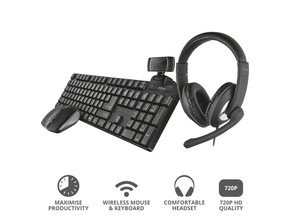 Comprar Pack 4 en 1 Trust QOBY Home Office Set (Webcam + Teclado + Ratón + Auriculares) Pack 4 en 1 Trust QOBY Home Office Set (Webcam + Teclado + Ratón + Auriculares)
