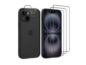Pacote de Acessórios iPhone 16 - Protectores de Ecrã, Protetores de câmara e Funda Bumper