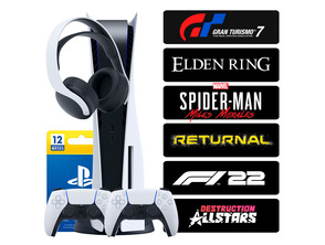 Comprar Playstation 5 (1TB) + 2 Mandos + Headset + 6 Juegos + 12 Meses PSN Playstation 5 (1TB) + 2 Mandos + Headset + 6 Juegos + 12 Meses PSN
